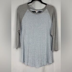 LuLaRoe Gray and Light Blue Top